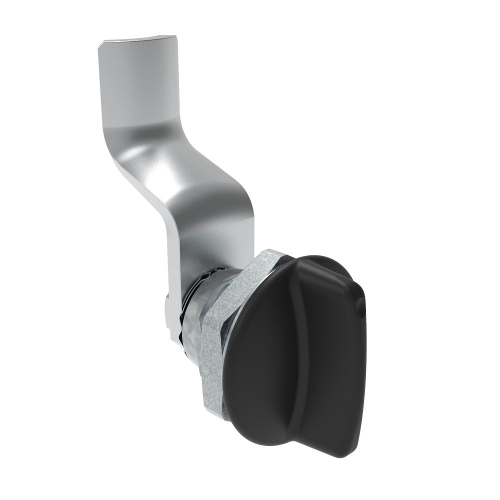 Southco Quarter-Turn Cam Latch, Short wing, 32mm (1.25 in) Grip, Not Sealed, Zinc Alloy, Powder Coat, Black