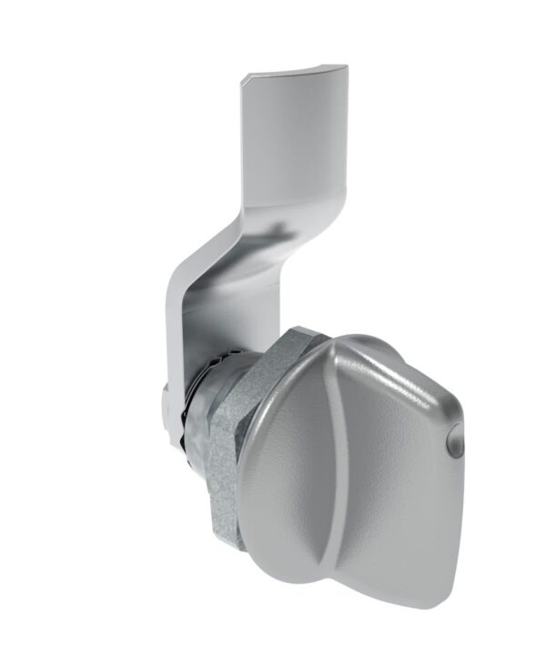 Southco Quarter-Turn Cam Latch, Tall wing, 2mm (.08 in) Grip, Not Sealed, Zinc Alloy, Chrome Plated, Bright