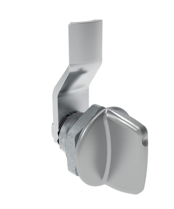 Southco Quarter-Turn Cam Latch, Tall wing, 6mm (.24 in) Grip, Not Sealed, Zinc Alloy, Chrome Plated, Bright