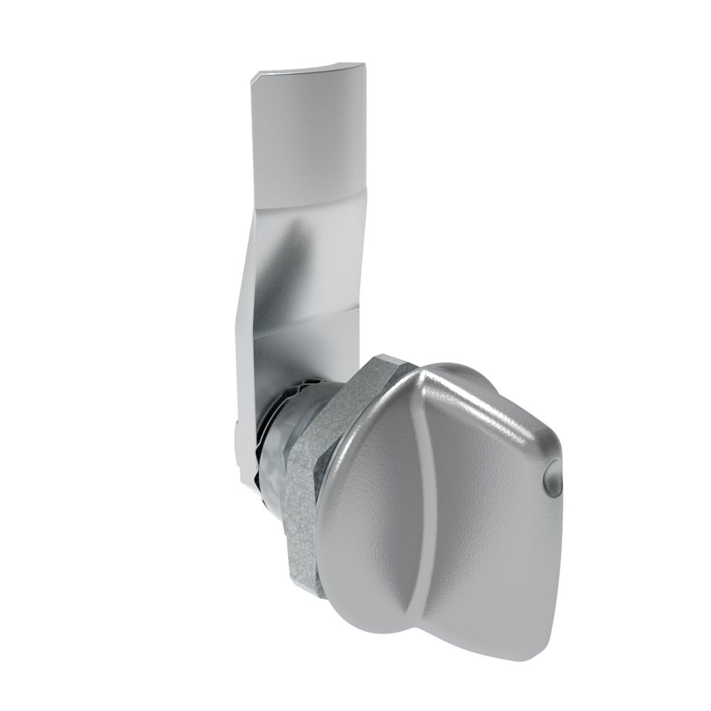 Southco Quarter-Turn Cam Latch, Tall wing, 12mm (.47 in) Grip, Not Sealed, Zinc Alloy, Chrome Plated, Bright