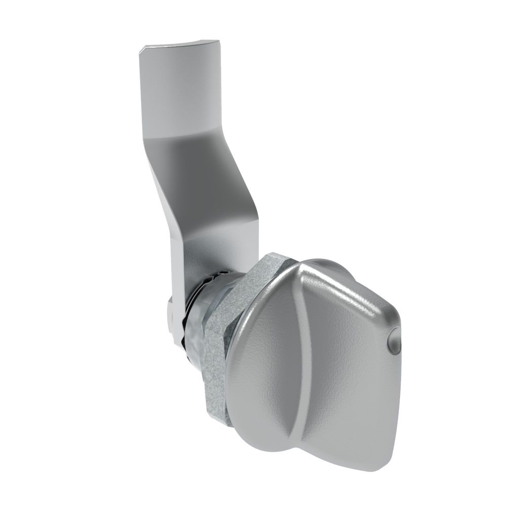Southco Quarter-Turn Cam Latch, Tall wing, 22mm (.87 in) Grip, Not Sealed, Zinc Alloy, Chrome Plated, Bright