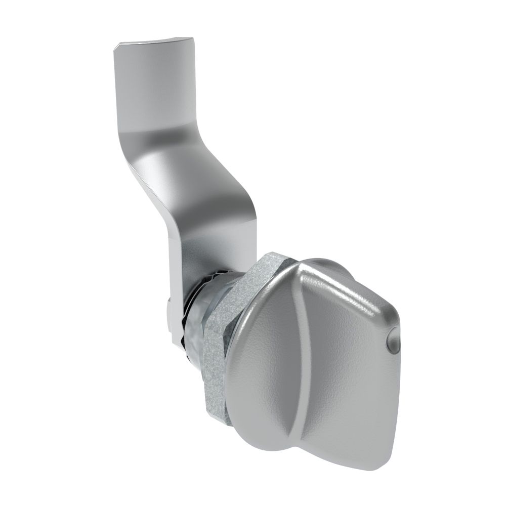 Southco Quarter-Turn Cam Latch, Tall wing, 28mm (1.10 in) Grip, Not Sealed, Zinc Alloy, Chrome Plated, Bright