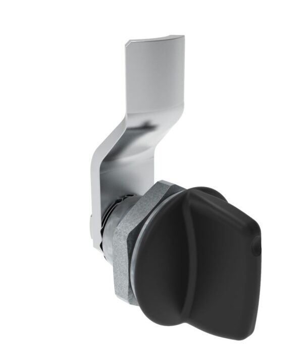 Southco Quarter-Turn Cam Latch, Tall wing, 4mm (.16 in) Grip, Sealed, Zinc Alloy, Powder Coat, Black