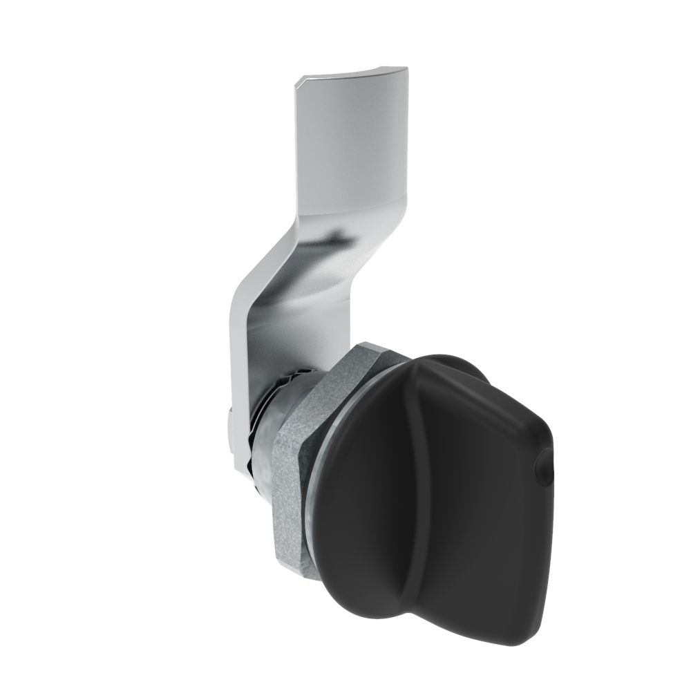Southco Quarter-Turn Cam Latch, Tall wing, 4mm (.16 in) Grip, Sealed, Zinc Alloy, Powder Coat, Black