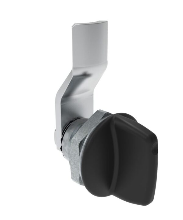 Southco Quarter-Turn Cam Latch, Tall wing, 6mm (.24 in) Grip, Not Sealed, Zinc Alloy, Powder Coat, Black