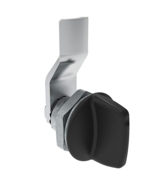 Southco Quarter-Turn Cam Latch, Tall wing, 6mm (.24 in) Grip, Sealed, Zinc Alloy, Powder Coat, Black
