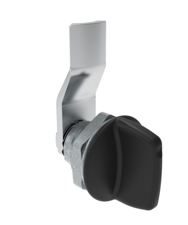 Southco Quarter-Turn Cam Latch, Tall wing, 8mm (.31 in) Grip, Not Sealed, Zinc Alloy, Powder Coat, Black