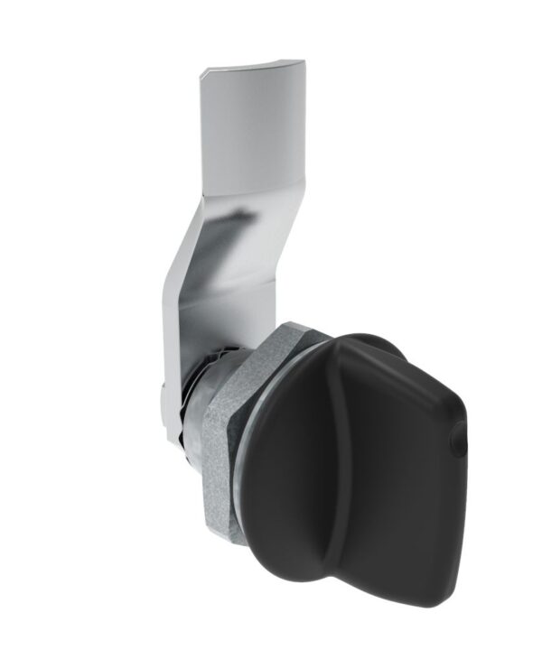 Southco Quarter-Turn Cam Latch, Tall wing, 8mm (.31 in) Grip, Sealed, Zinc Alloy, Powder Coat, Black