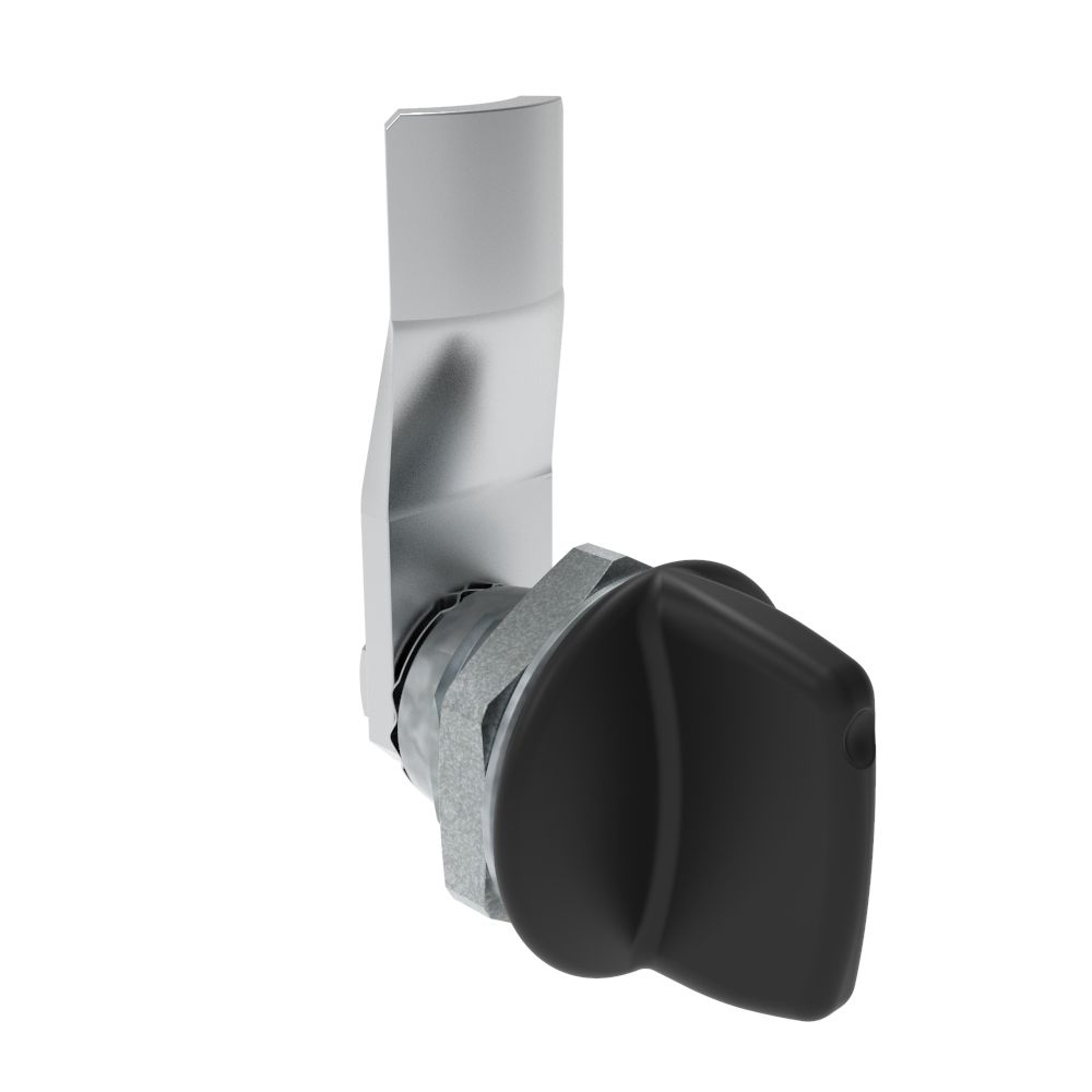 Southco Quarter-Turn Cam Latch, Tall wing, 12mm (.47 in) Grip, Not Sealed, Zinc Alloy, Powder Coat, Black
