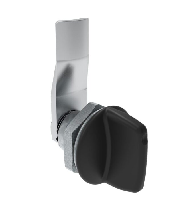 Southco Quarter-Turn Cam Latch, Tall wing, 12mm (.47 in) Grip, Sealed, Zinc Alloy, Powder Coat, Black