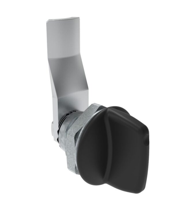 Southco Quarter-Turn Cam Latch, Tall wing, 18mm (.71 in) Grip, Not Sealed, Zinc Alloy, Powder Coat, Black