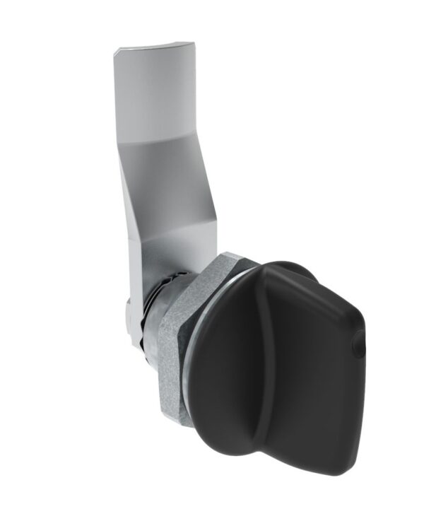 Southco Quarter-Turn Cam Latch, Tall wing, 18mm (.71 in) Grip, Sealed, Zinc Alloy, Powder Coat, Black