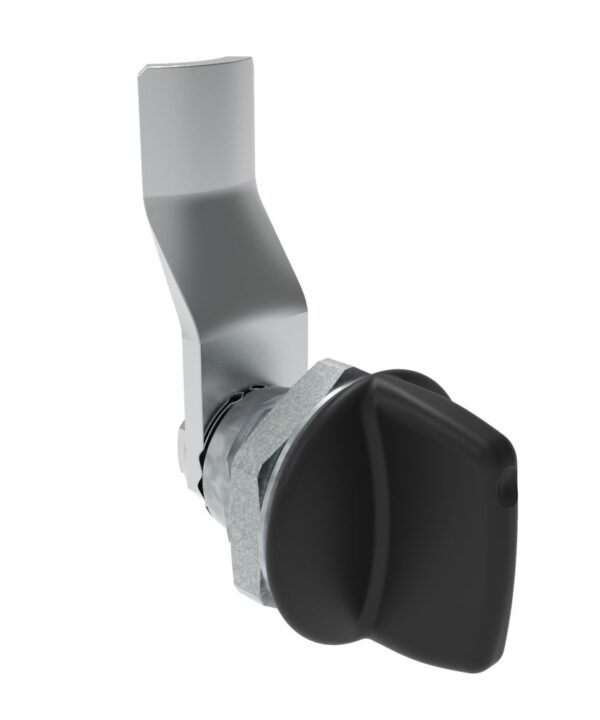 Southco Quarter-Turn Cam Latch, Tall wing, 22mm (.87 in) Grip, Not Sealed, Zinc Alloy, Powder Coat, Black