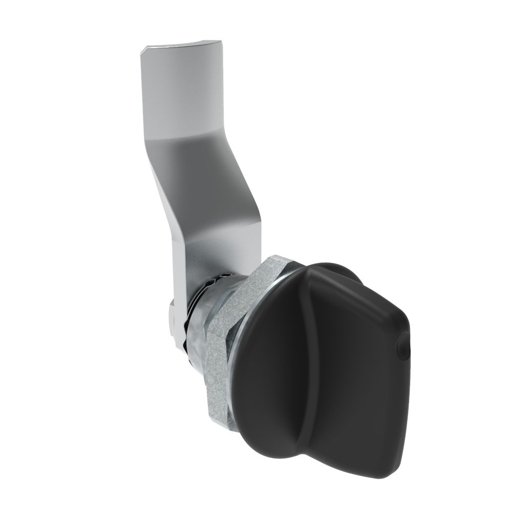 Southco Quarter-Turn Cam Latch, Tall wing, 22mm (.87 in) Grip, Not Sealed, Zinc Alloy, Powder Coat, Black