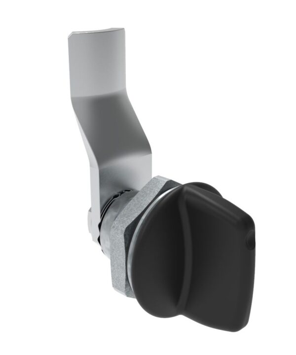 Southco Quarter-Turn Cam Latch, Tall wing, 22mm (.87 in) Grip, Sealed, Zinc Alloy, Powder Coat, Black