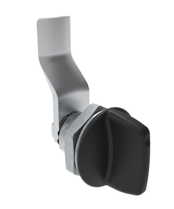 Southco Quarter-Turn Cam Latch, Tall wing, 24mm (.94 in) Grip, Sealed, Zinc Alloy, Powder Coat, Black