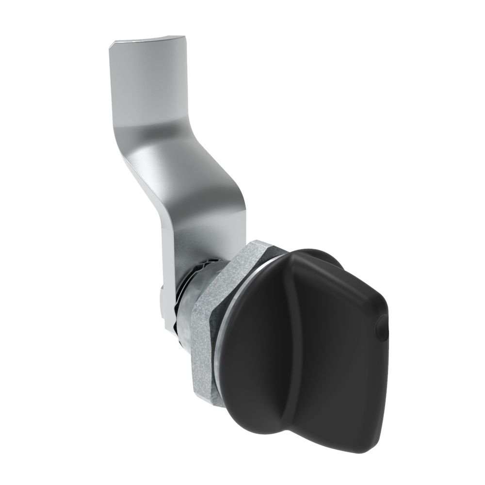Southco Quarter-Turn Cam Latch, Tall wing, 28mm (1.10 in) Grip, Sealed, Zinc Alloy, Powder Coat, Black