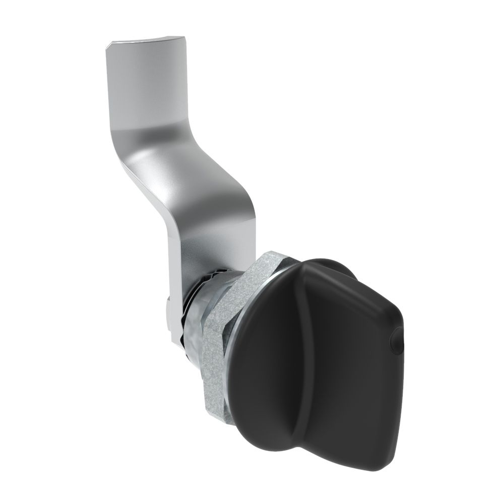Southco Quarter-Turn Cam Latch, Tall wing, 30mm (1.18 in) Grip, Not Sealed, Zinc Alloy, Powder Coat, Black