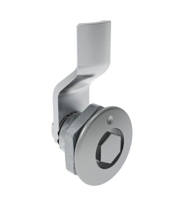 Southco Quarter-Turn Cam Latch, Bellcore 216, 2mm (.08 in) Grip, Sealed, Zinc Alloy, Chrome Plated, Bright