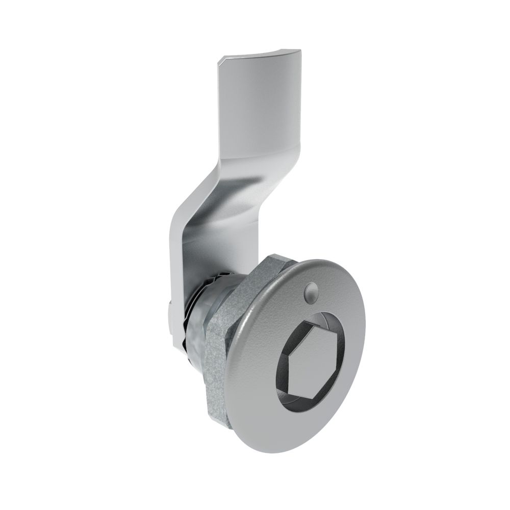 Southco Quarter-Turn Cam Latch, Bellcore 216, 4mm (.16 in) Grip, Not Sealed, Zinc Alloy, Chrome Plated, Bright