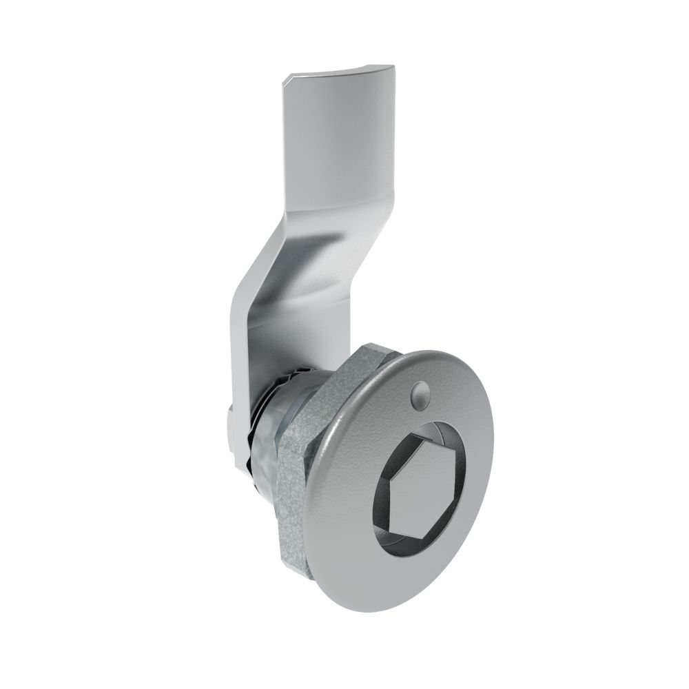Southco Quarter-Turn Cam Latch, Bellcore 216, 6mm (.24 in) Grip, Not Sealed, Zinc Alloy, Chrome Plated, Bright