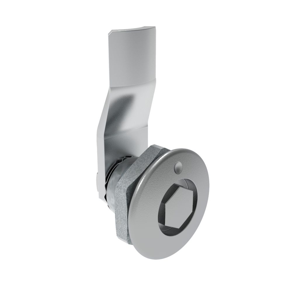 Southco Quarter-Turn Cam Latch, Bellcore 216, 10mm (.39 in) Grip, Sealed, Zinc Alloy, Chrome Plated, Bright