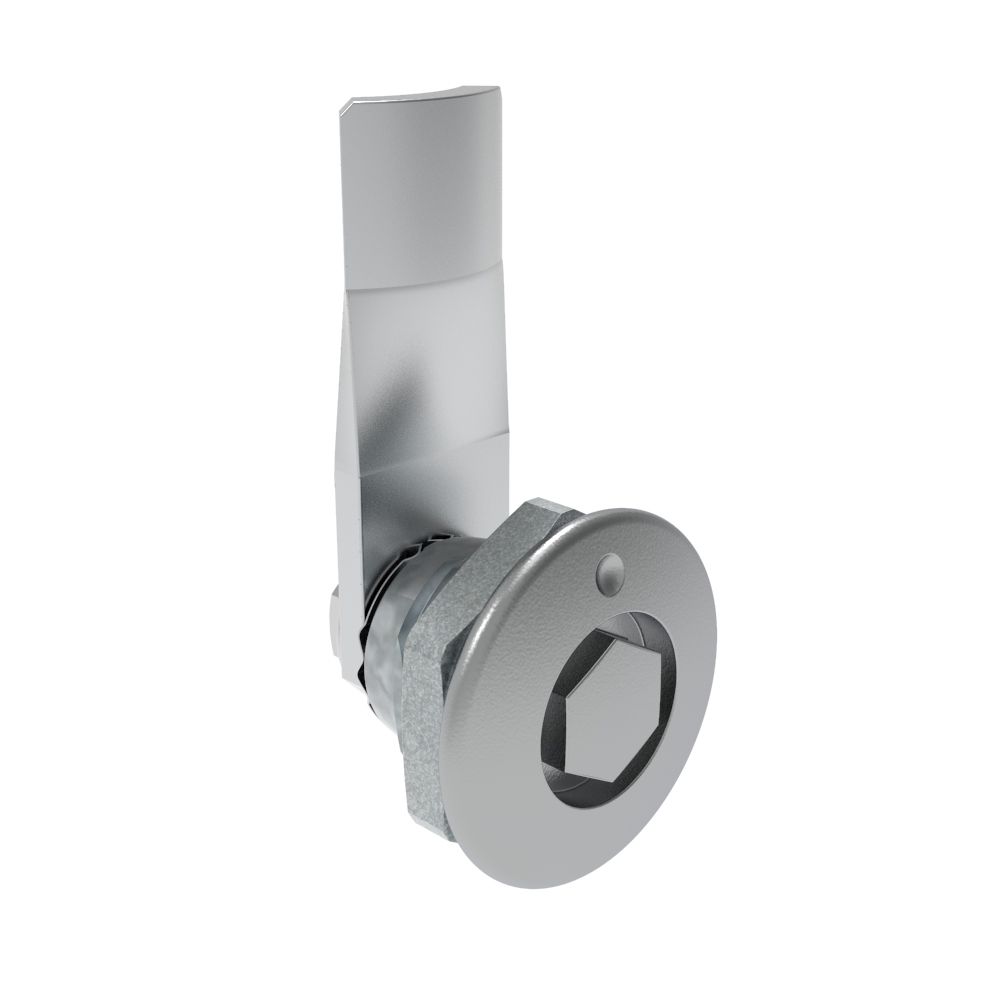 Southco Quarter-Turn Cam Latch, Bellcore 216, 14mm (.55 in) Grip, Not Sealed, Zinc Alloy, Chrome Plated, Bright