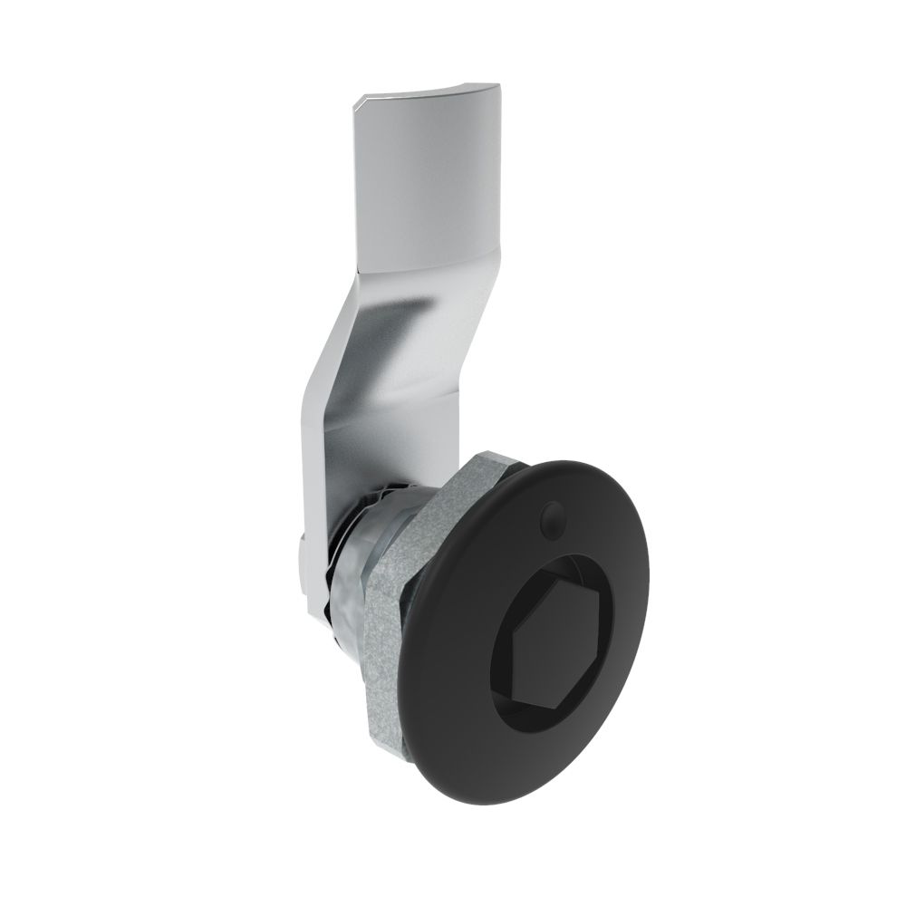Southco Quarter-Turn Cam Latch, Bellcore 216, 8mm (.31 in) Grip, Not Sealed, Zinc Alloy, Powder Coat, Black