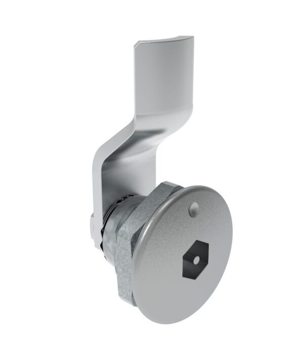 Southco Quarter-Turn Cam Latch, Bellcore Electronics, 2mm (.08 in) Grip, Not Sealed, Zinc Alloy, Chrome Plated, Bright