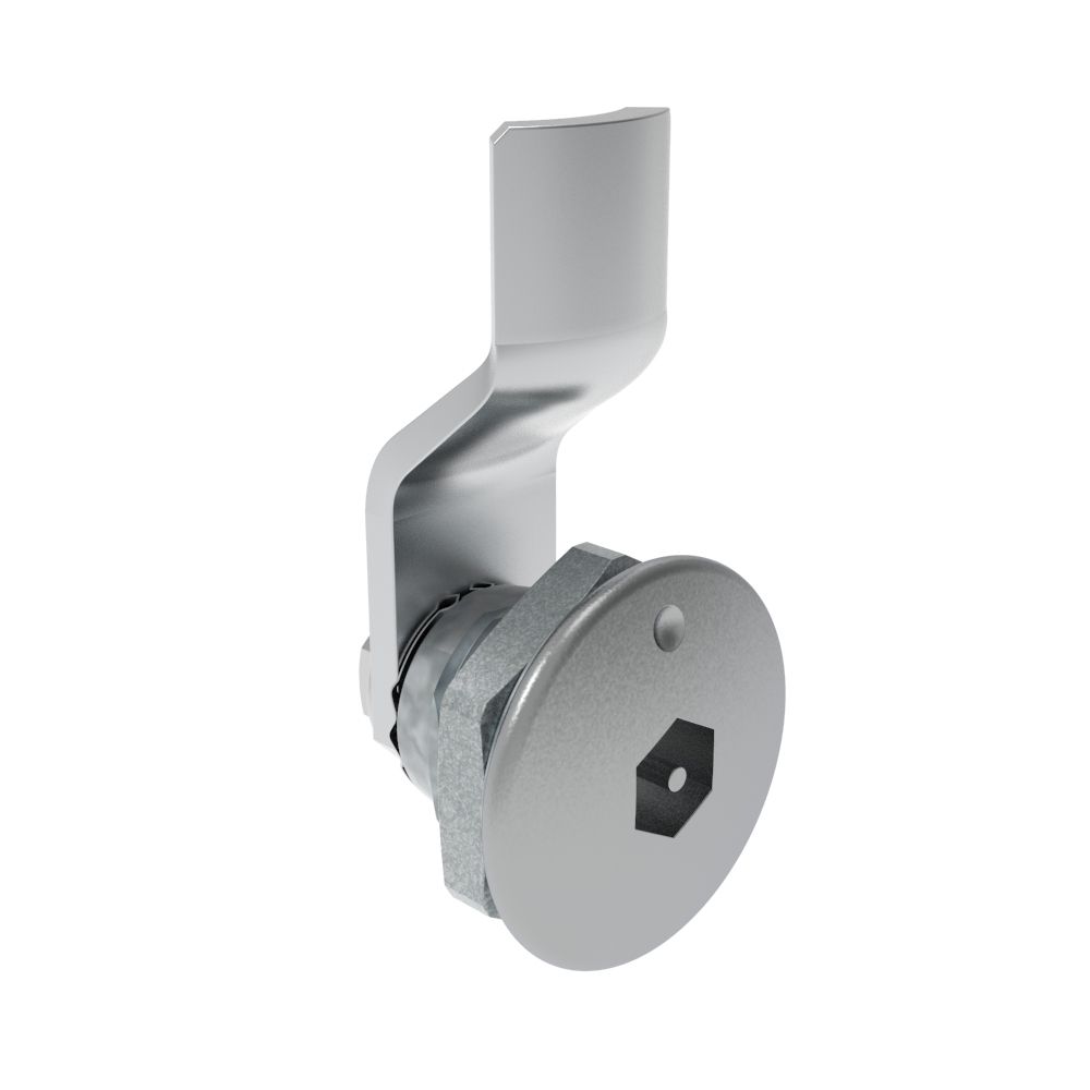 Southco Quarter-Turn Cam Latch, Bellcore Electronics, 2mm (.08 in) Grip, Not Sealed, Zinc Alloy, Chrome Plated, Bright