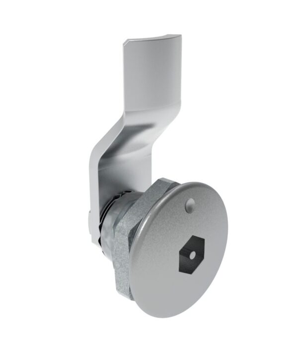 Southco Quarter-Turn Cam Latch, Bellcore Electronics, 4mm (.16 in) Grip, Not Sealed, Zinc Alloy, Chrome Plated, Bright
