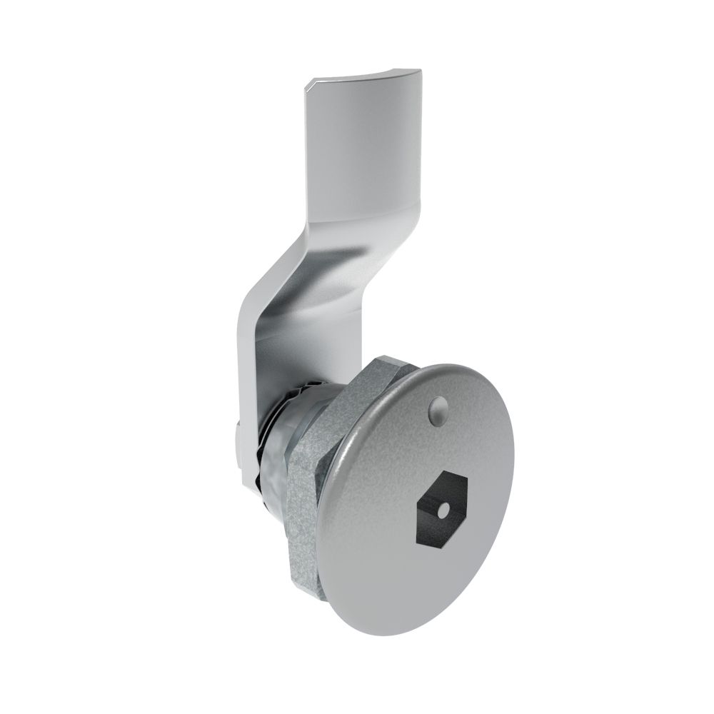 Southco Quarter-Turn Cam Latch, Bellcore Electronics, 4mm (.16 in) Grip, Not Sealed, Zinc Alloy, Chrome Plated, Bright