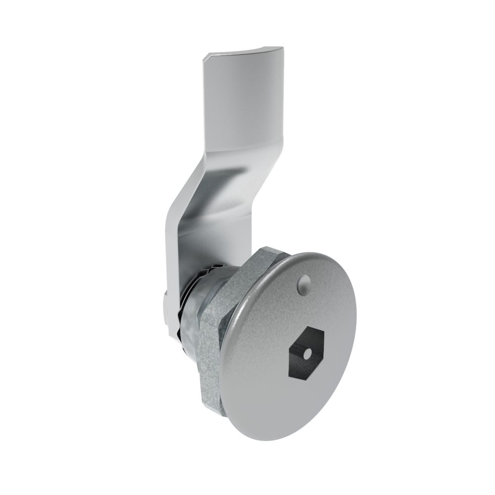 Southco Quarter-Turn Cam Latch, Bellcore Electronics, 6mm (.24 in) Grip, Not Sealed, Zinc Alloy, Chrome Plated, Bright