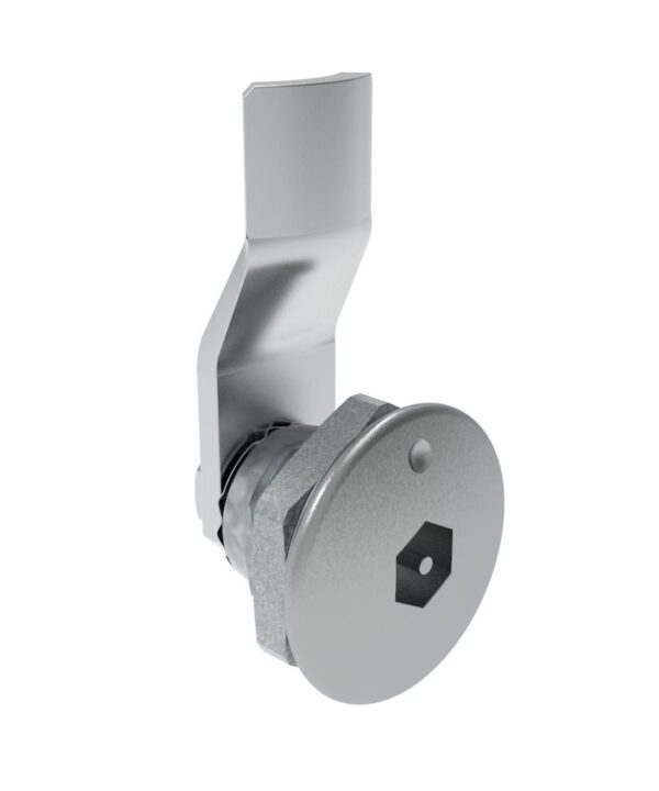 Southco Quarter-Turn Cam Latch, Bellcore Electronics, 8mm (.31 in) Grip, Not Sealed, Zinc Alloy, Chrome Plated, Bright