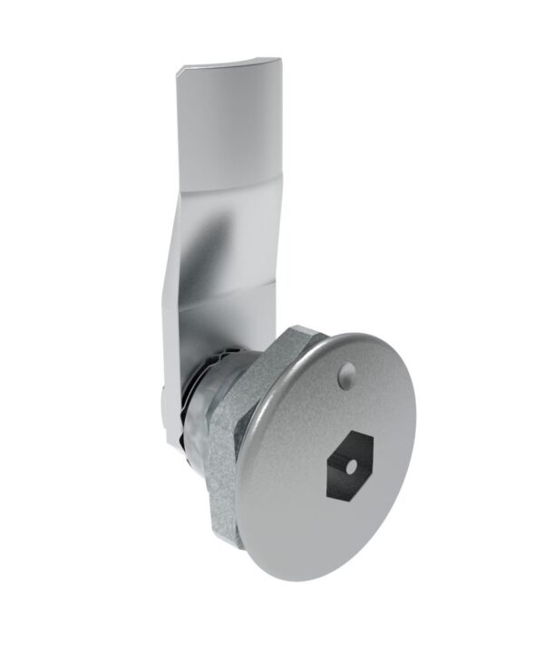 Southco Quarter-Turn Cam Latch, Bellcore Electronics, 12mm (.47 in) Grip, Not Sealed, Zinc Alloy, Chrome Plated, Bright