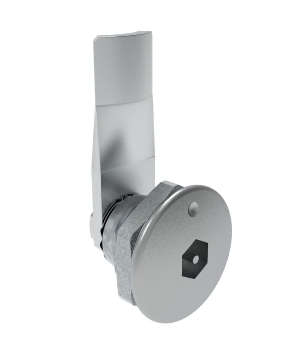 Southco Quarter-Turn Cam Latch, Bellcore Electronics, 14mm (.55 in) Grip, Not Sealed, Zinc Alloy, Chrome Plated, Bright