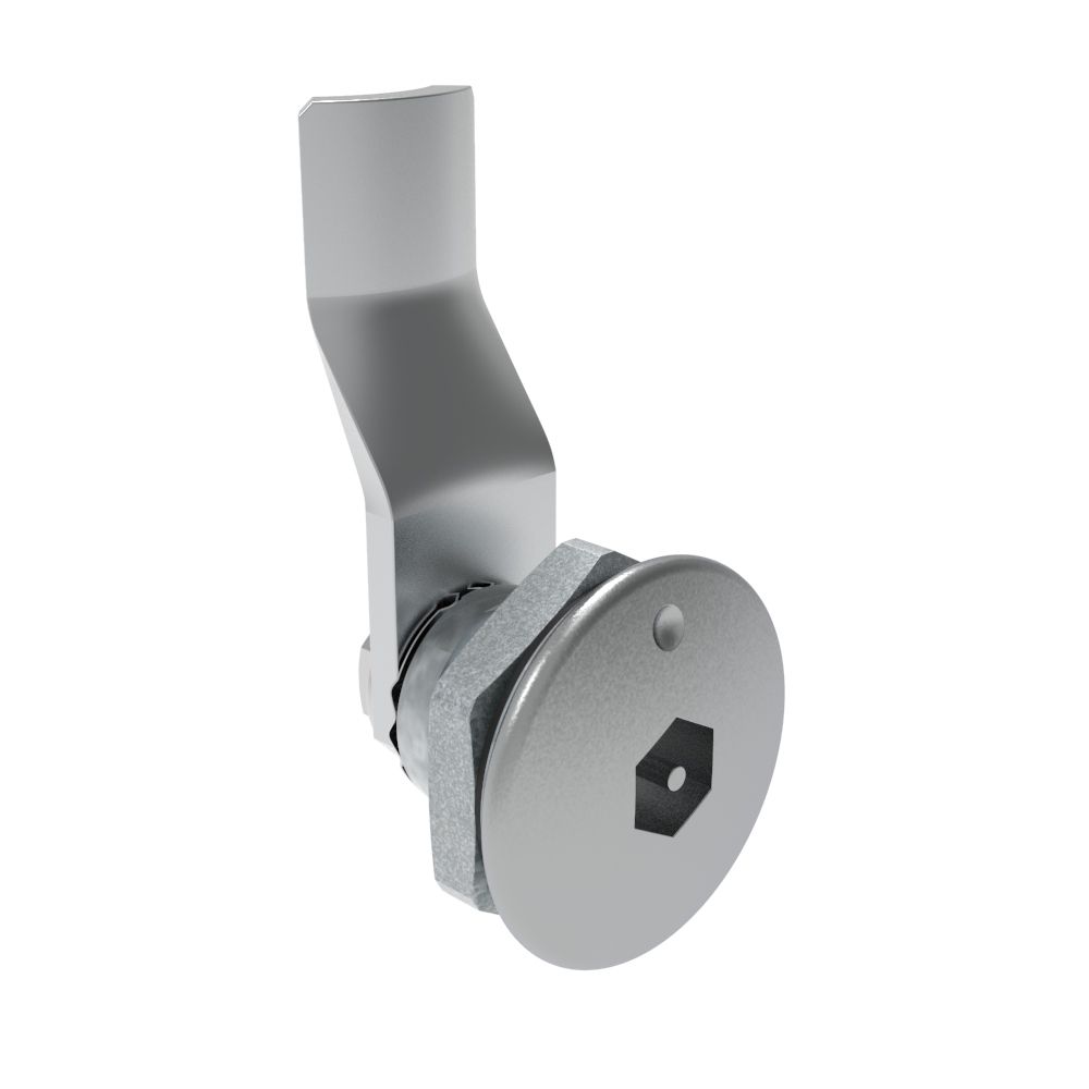 Southco Quarter-Turn Cam Latch, Bellcore Electronics, 22mm (.87 in) Grip, Sealed, Zinc Alloy, Chrome Plated, Bright