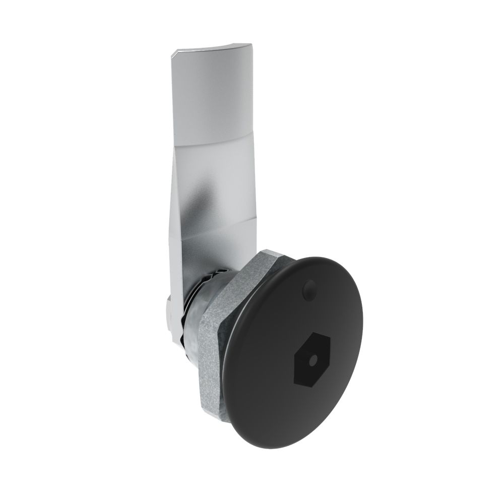 Southco Quarter-Turn Cam Latch, Bellcore Electronics, 14mm (.55 in) Grip, Sealed, Zinc Alloy, Powder Coat, Black