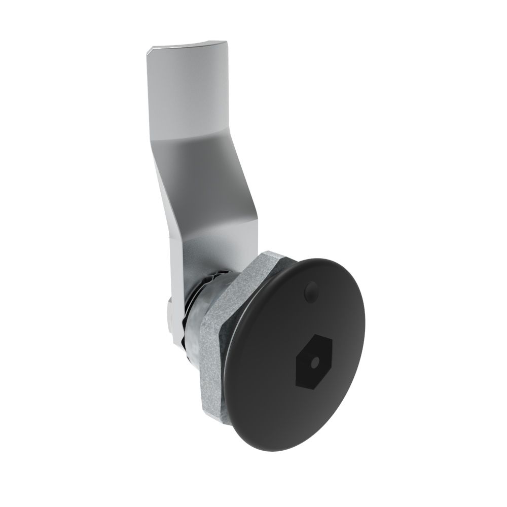 Southco Quarter-Turn Cam Latch, Bellcore Electronics, 20mm (.79 in) Grip, Sealed, Zinc Alloy, Powder Coat, Black