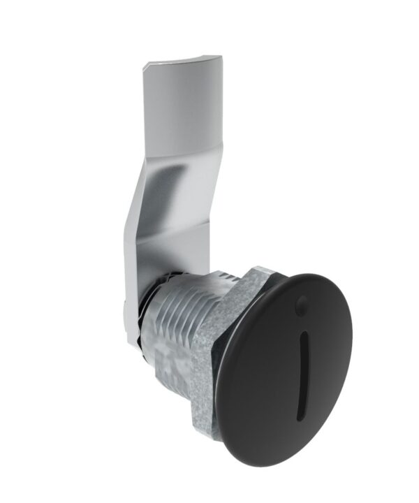 Southco Quarter-Turn Cam Latch, Slotted Recess, 18mm (.71 in) Grip, Sealed, Zinc Alloy, Powder Coat, Black