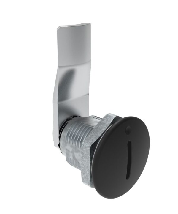 Southco Quarter-Turn Cam Latch, Slotted Recess, 20mm (.79 in) Grip, Sealed, Zinc Alloy, Powder Coat, Black