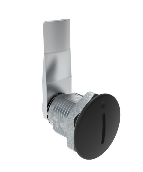 Southco Quarter-Turn Cam Latch, Slotted Recess, 22mm (.87 in) Grip, Not Sealed, Zinc Alloy, Powder Coat, Black
