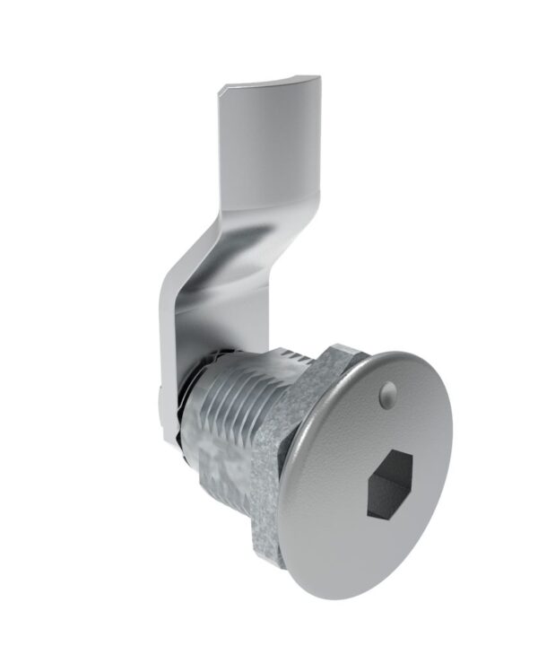 Southco Quarter-Turn Cam Latch, 8 mm Hex Recess, 12mm (.47 in) Grip, Not Sealed, Zinc Alloy, Chrome Plated, Bright