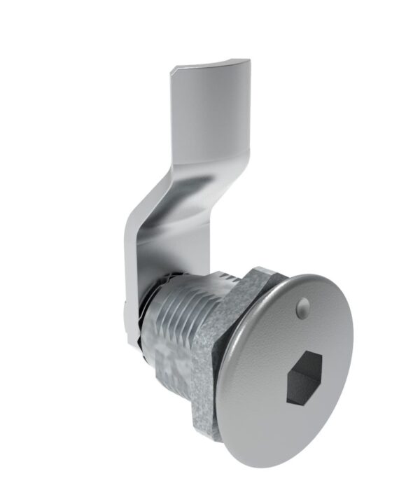 Southco Quarter-Turn Cam Latch, 8 mm Hex Recess, 12mm (.47 in) Grip, Sealed, Zinc Alloy, Chrome Plated, Bright