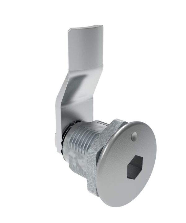Southco Quarter-Turn Cam Latch, 8 mm Hex Recess, 16mm (.63 in) Grip, Not Sealed, Zinc Alloy, Chrome Plated, Bright
