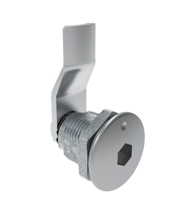 Southco Quarter-Turn Cam Latch, 8 mm Hex Recess, 16mm (.63 in) Grip, Sealed, Zinc Alloy, Chrome Plated, Bright