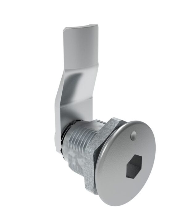 Southco Quarter-Turn Cam Latch, 8 mm Hex Recess, 18mm (.71 in) Grip, Sealed, Zinc Alloy, Chrome Plated, Bright