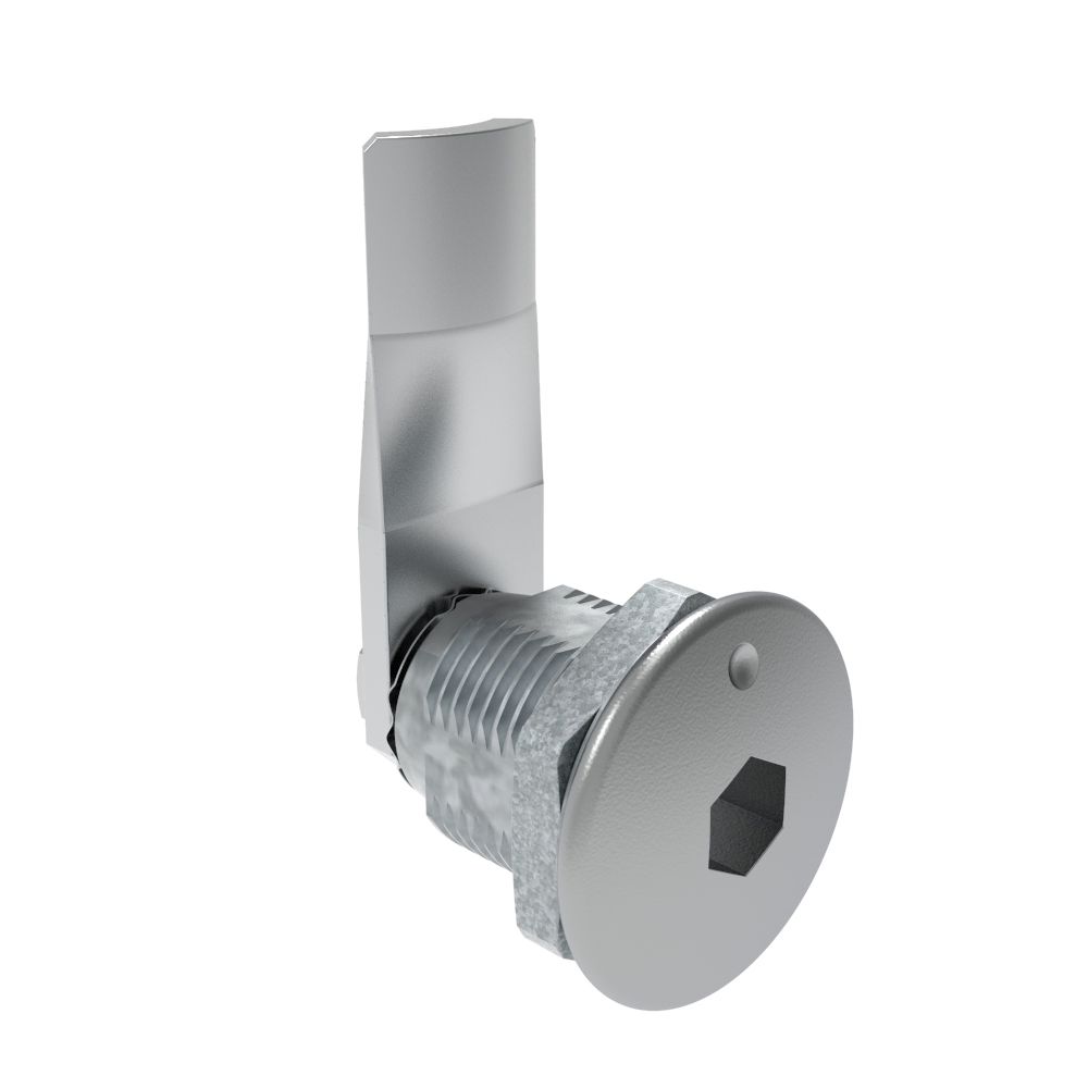 Southco Quarter-Turn Cam Latch, 8 mm Hex Recess, 22mm (.87 in) Grip, Not Sealed, Zinc Alloy, Chrome Plated, Bright
