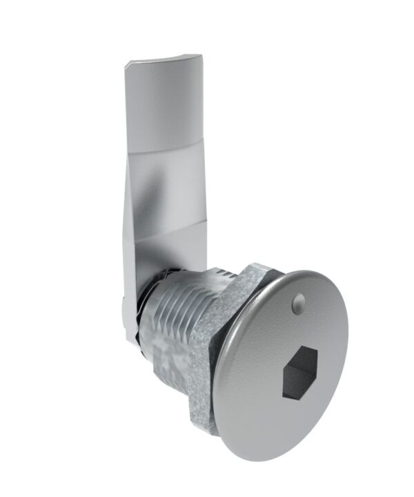 Southco Quarter-Turn Cam Latch, 8 mm Hex Recess, 22mm (.87 in) Grip, Sealed, Zinc Alloy, Chrome Plated, Bright