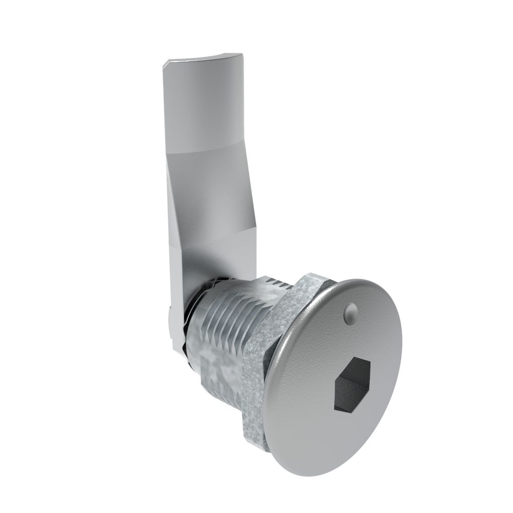 Southco Quarter-Turn Cam Latch, 8 mm Hex Recess, 24mm (.94 in) Grip, Not Sealed, Zinc Alloy, Chrome Plated, Bright
